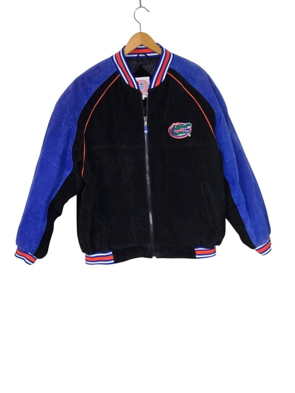 Florida Gators Suede  Leather Varsity Jacket XL Black  Blue Embroidered Logo